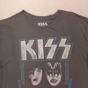 Kiss Band Graphic Short Sleeve Crew Neck T Shirt Mens Size Medium M Gray